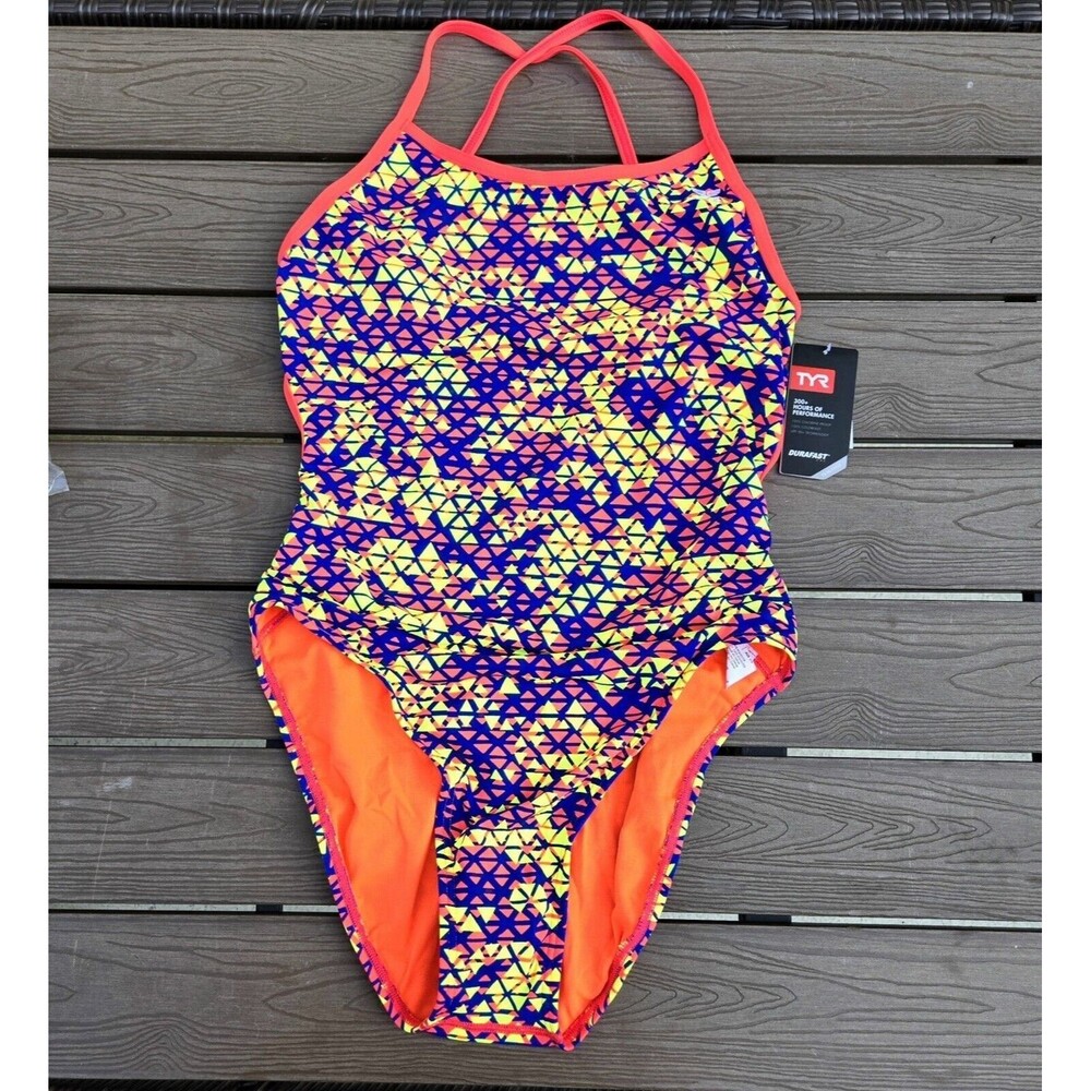 TYR Women's Durafast One Modena TrinityFit One Piece Swimsuit Sz 28 New